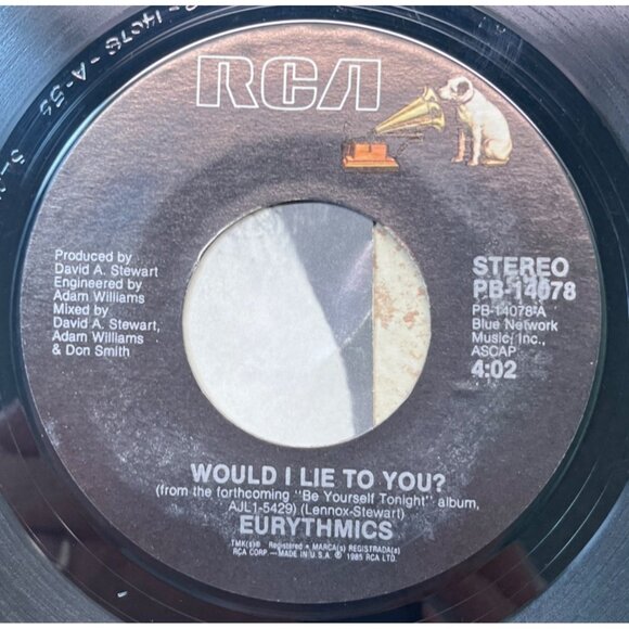 Eurythmics Would I Lie to You / Here Comes That 45 Rock Pop RCA + Picture Sleeve - Picture 5 of 8